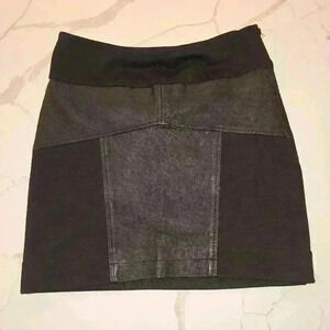 BCBGeneration Leather Fabric Mini Skirt Black size Small